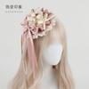 Pink Lolita Ballet Hair Accessories Original Handmade Top Hat Hairpin Necklace Hand Sleeves