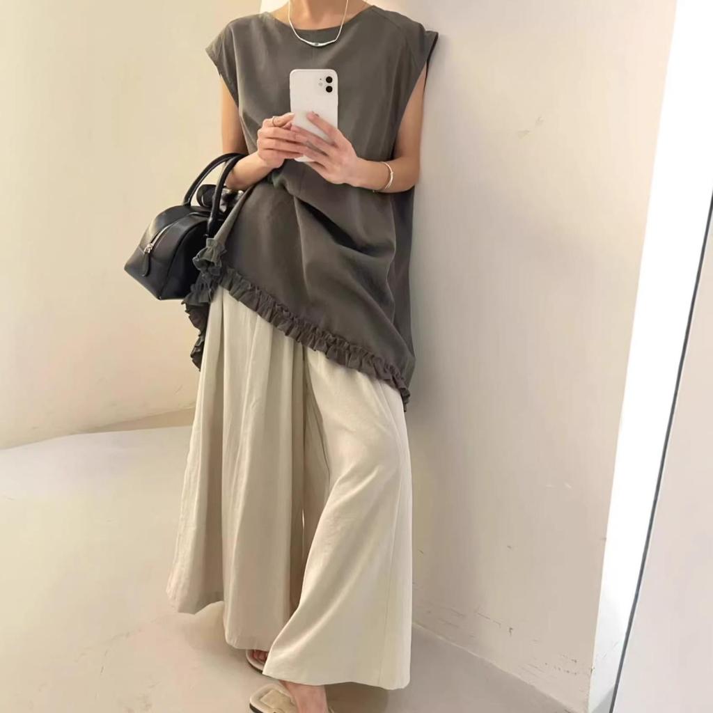 Culottes de pierna ancha de cintura alta para mujer, efecto rejuvenecedor, Verano 2026