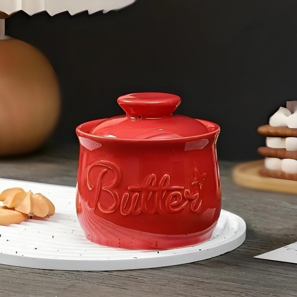 Airtight French Butter Dish Keep Fresh Cheese Storage Box Ceramic Butter Crock  Countertop