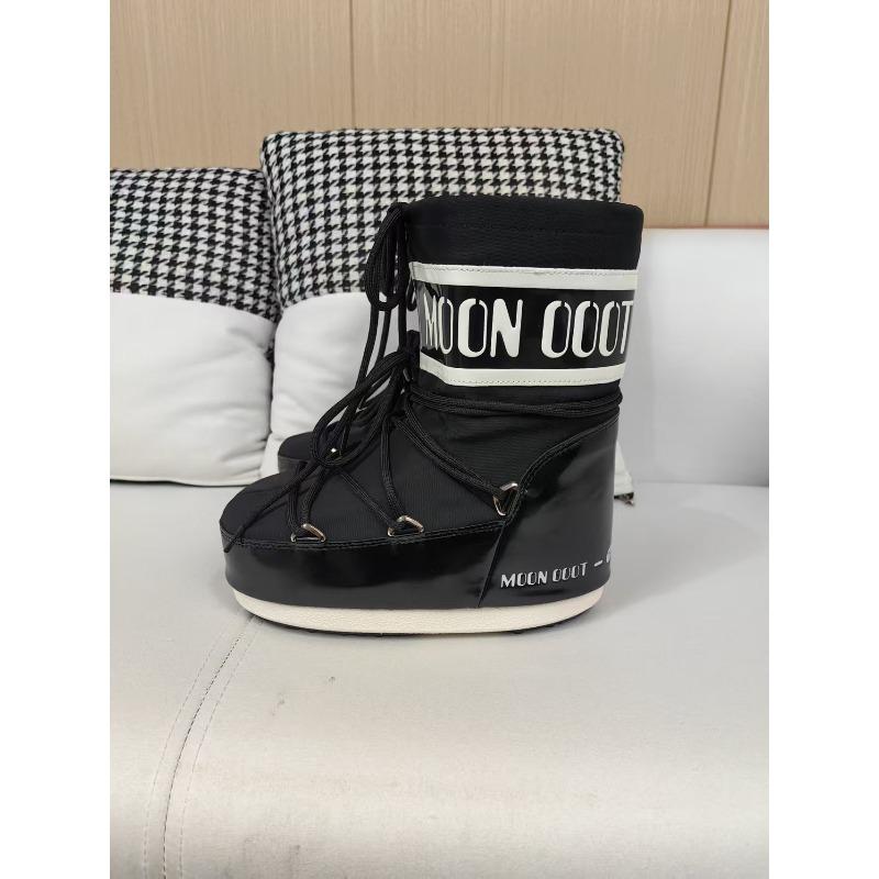 Wintermode Moon Boots Verdickte Thermohülle Baumwollstiefel Wasserdichte und rutschfeste Riemen Brotstiefel