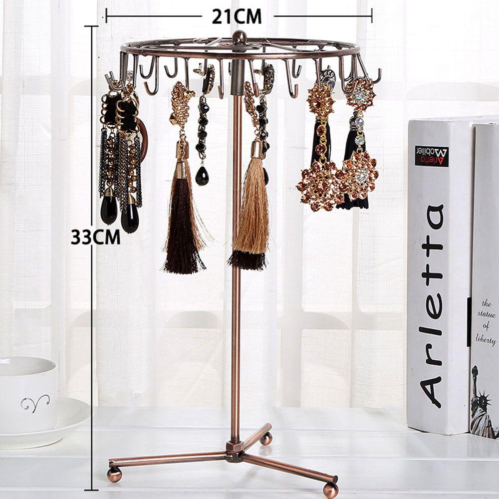 23 Hooks Women Rotating Girls Desktop Organizer Display Stand Jewelry Storage Rack Home Decoration
