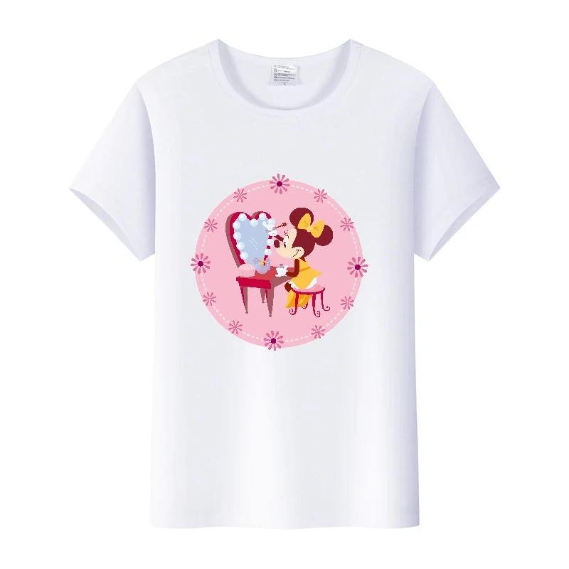 Casual Cartoon Minnie Summer Blouses T-shirt White 2000s Tees Tshirt Mickey Mouse Tops Oversized Clothes Unisex