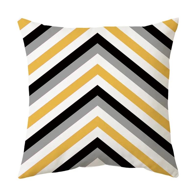 Yellow Warm Irregular Geometric Model Pattern Pillowcase Living Room Sofa Cushion Office Car Seat Pillowcase Home Decoration