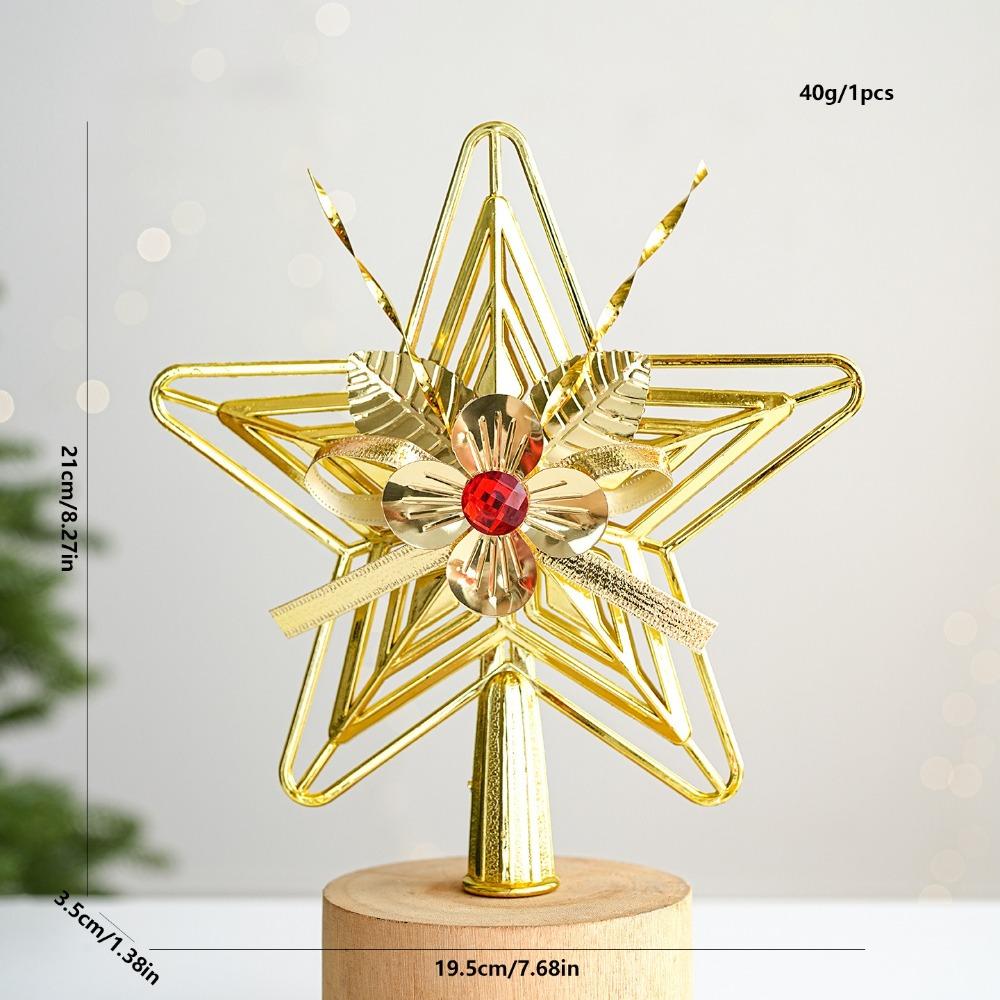 Plastic Star Topper 3D Design Star Ornament Christmas Tree Top Decor  Holiday Party