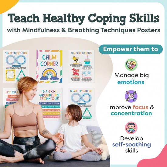 Calm Down Corner Posters – Feelings Chart for Kids, Preschool Classroom Toddler, Quiet Time Area, Coping Skills, Therapy Supplies, Social Emotional