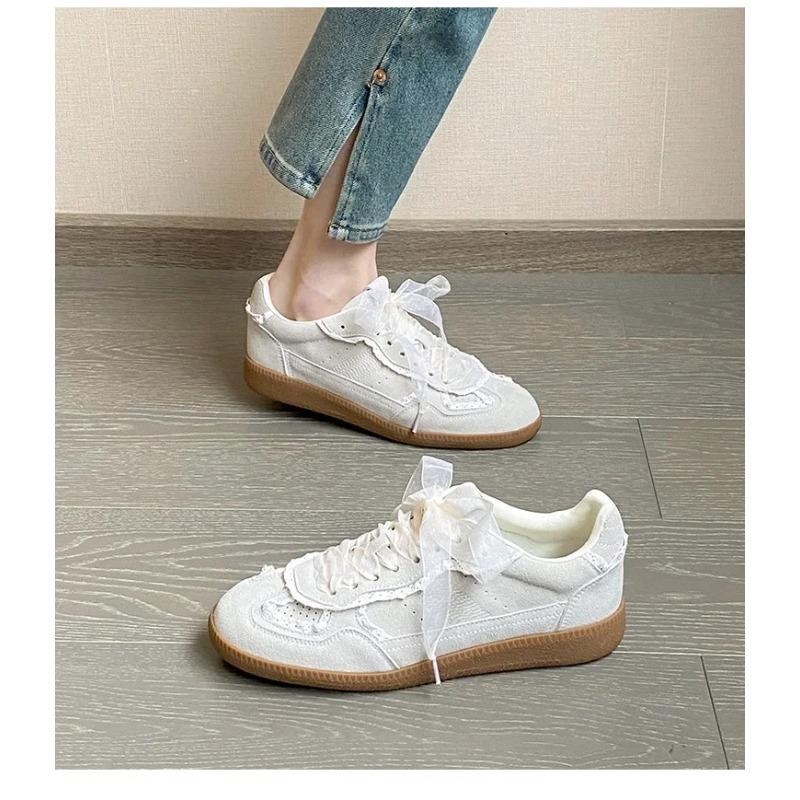 Fashion Korean Style Versatile Cute Dequn Shoes Women's 2025 New Small Popular Internet Celebrity Casual Sports Flat Shoes Lightweight