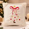 Festive Decor Christmas Pillow Cover Christmas Tree Soft Fluffy Cushion Cover Bow Embroidery Skin-friendly Pillowslip Bedroom