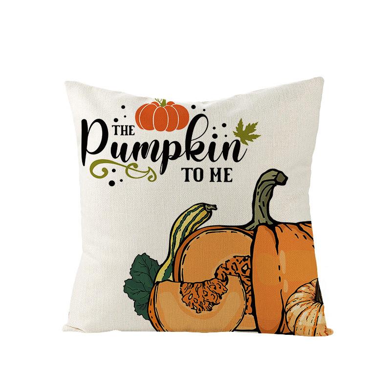 Autumn Harvest Pumpkin Print Pillow Cover Sofa Office Polyester Cushion Cover Home Furnishings