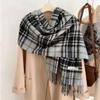 Retro plaid Japanese and Korean atmosphere plaid scarf women's plaid series contrasting color warm shawl student scarf