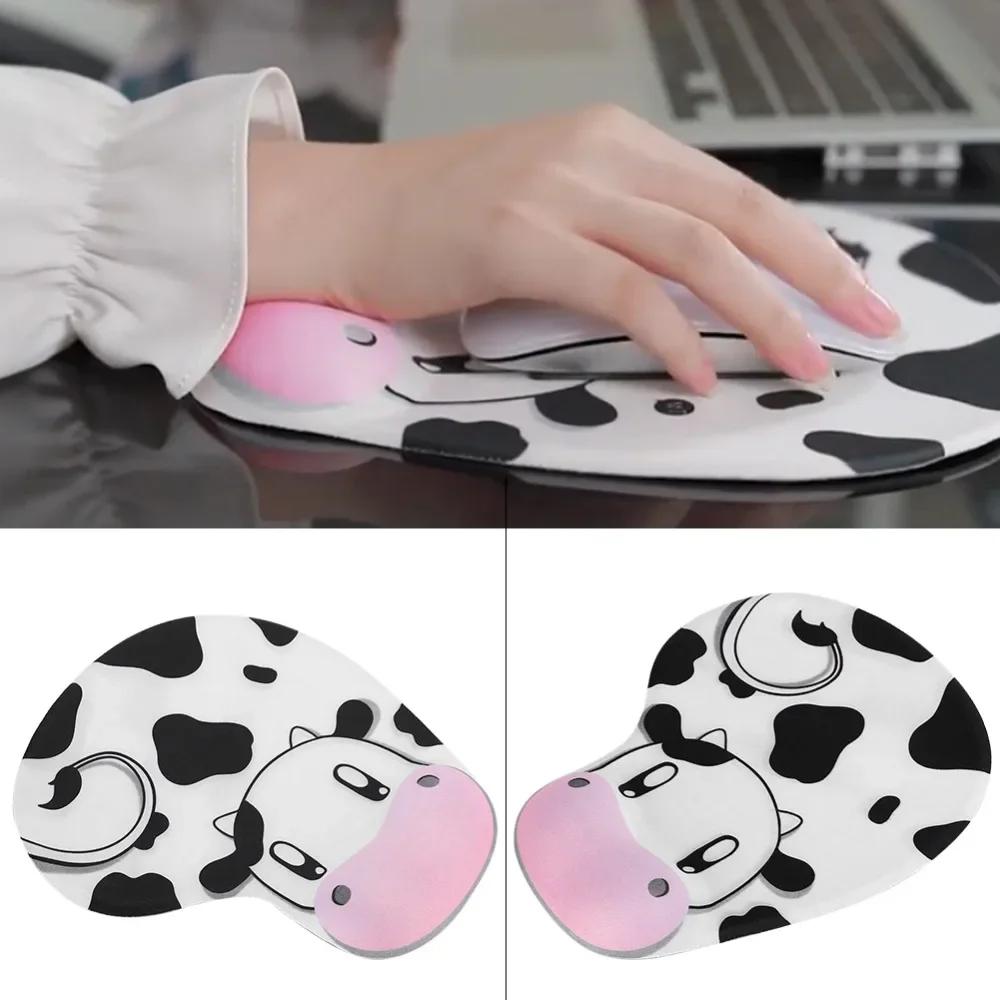 Comfortable Cow Style Mouse Pad Singlesided Cartoon Style Cartoon Wrist Protected Pad Gel Wrist Support Home Office