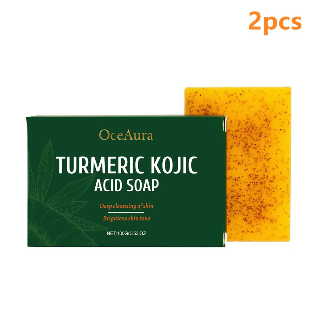 Turmeric and Kojic Acid Soap Deep Hydration Brightening Skin Care Products Soft Smooth Body Cleaning Skin Lightening Soap 100g