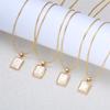 Fashion 26 Initial Letters Pendant Necklace For Women Gold Color A-Z Alphabet Square Shell Snake Chain Choker Birthday Jewelry