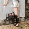 Rüschen-Schicht-Pailletten-Netz-Beinwärmer Spitzen-Patchwork Ausgestelltes Design Stiefelmanschetten Sternen-Pailletten Oberschenkelhohe Socken