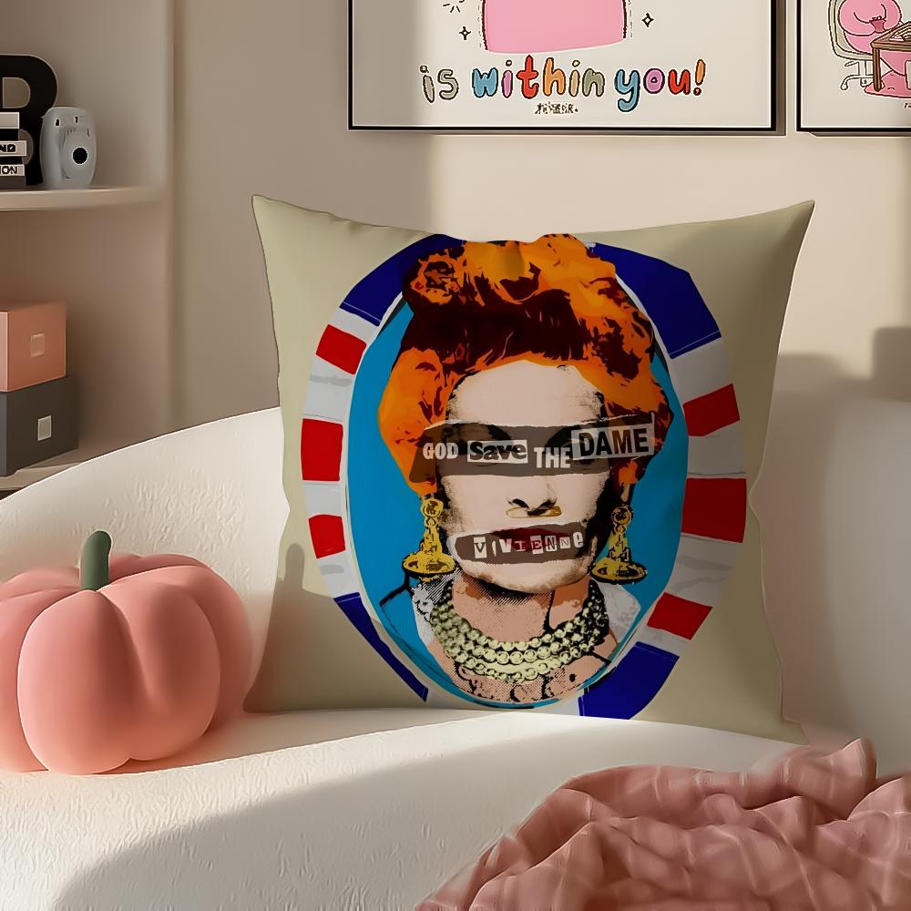 Italian Fashion Brand SSave the Queen Cushion Cover Pillowcase Short Plush Invisible zipper Room Sofa Cushion Cover