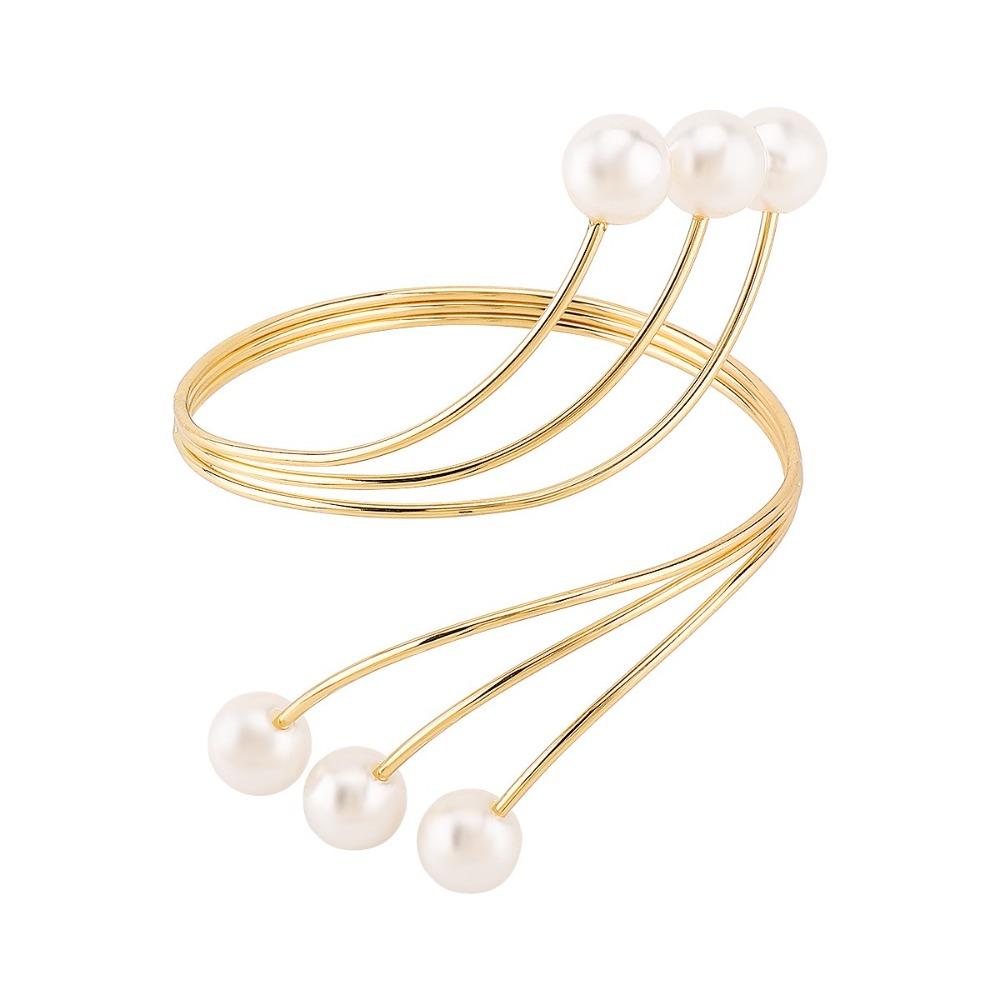 Metall Öffnungsarmreif Goldfarben Armreif Mode Breit Offener Armreif Handschmuck