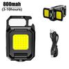Mini LED Flashlight 1000LM USB Rechargeable COB Work Lights IPX4 Waterproof Keychain Light Lantern for Outdoor Camping Hiking