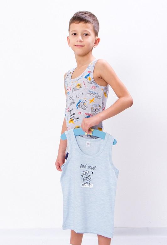 Boys’ Cotton Tank Tops Duo – Classic Minimalist & Fun Print, Any Season, 6072-4 HC