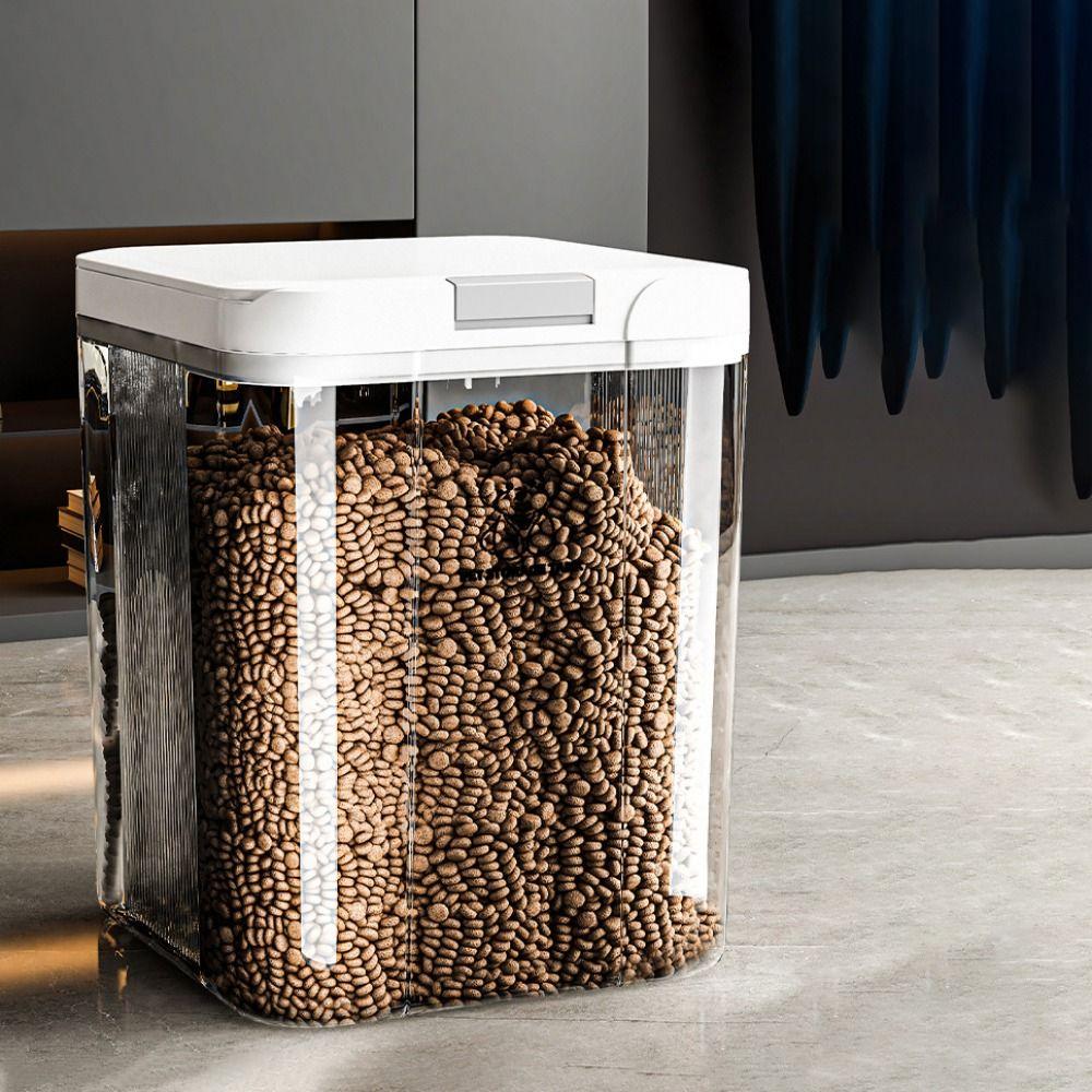 Large Capacity Pet Food Storage Container Transparent Food Storage Bucket  Grain Storage