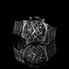 BENYAR Chronograph Watch with Leather and Black Leather Strap for Business and Formal Wear Men's Multi-Calendar Strap, Water-Resistant