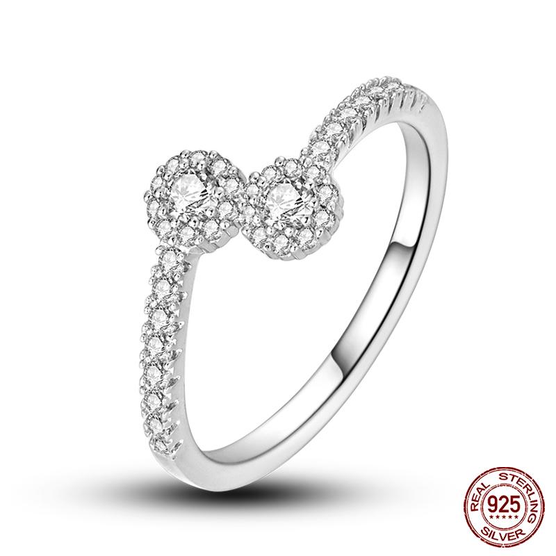 

Модні оригінальні світлові каблучки зі світлячком 100% срібло S925 Вічні каблучки з цирконом у формі серця Вишукані ювелірні подарунки на весілля 9