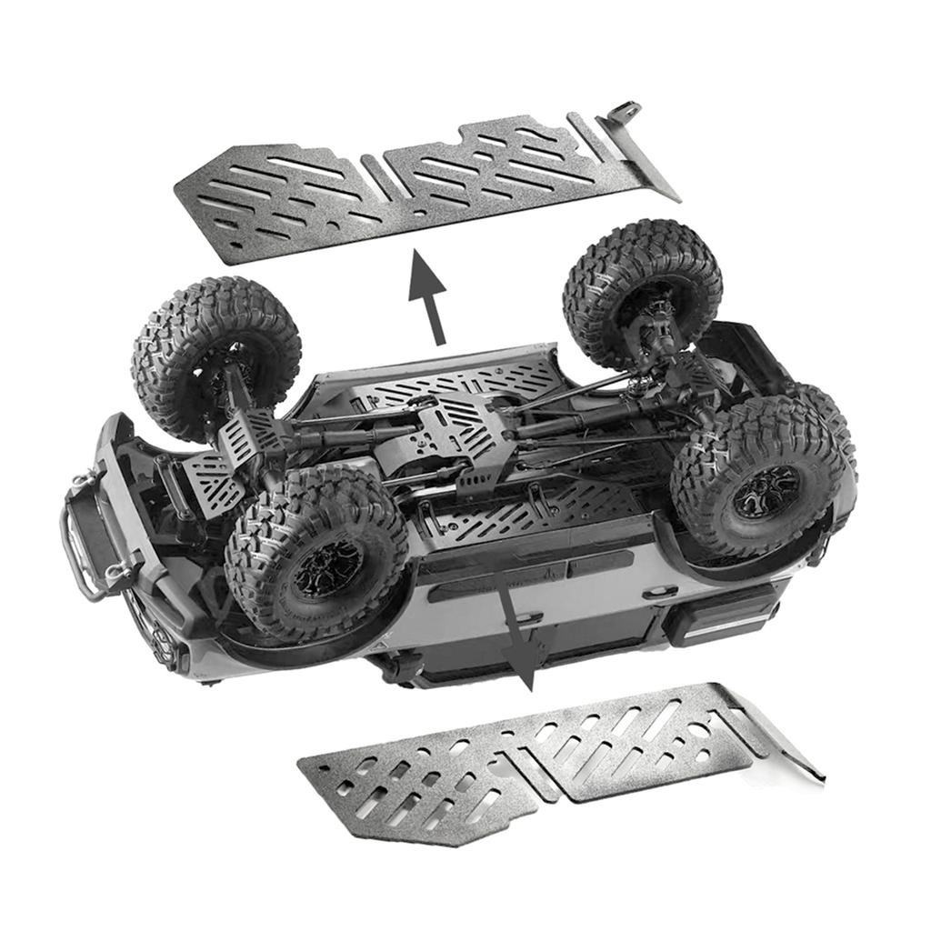 Stainless Steel Chassis Armor Protection Anti Skid Battery Protection Plate Replacemet for Traxxas TRX4 1 10 Remote Control Crawler