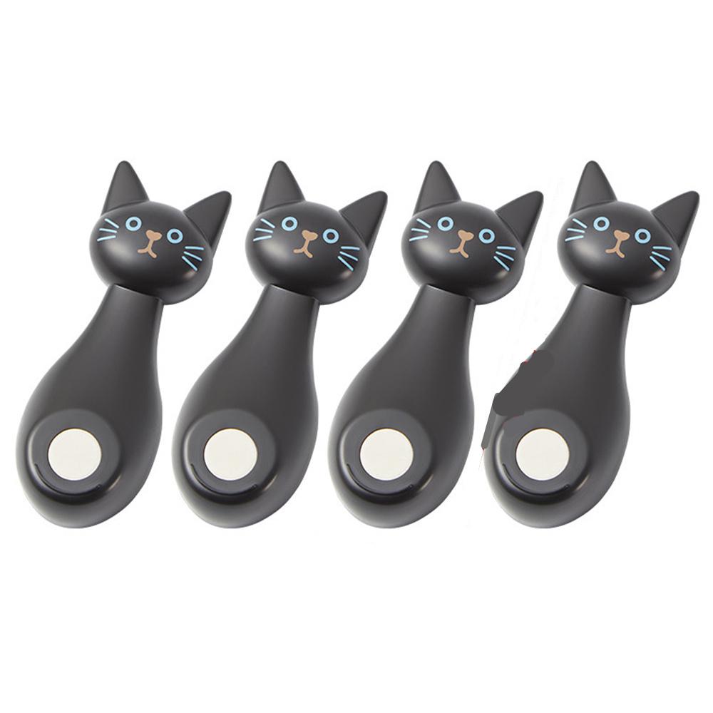 Practical Cute Cat Magnetic Hook Strong Adhesive No Drill Remote Control Router Organizer Wall Mounted Seamless Storage Hanger