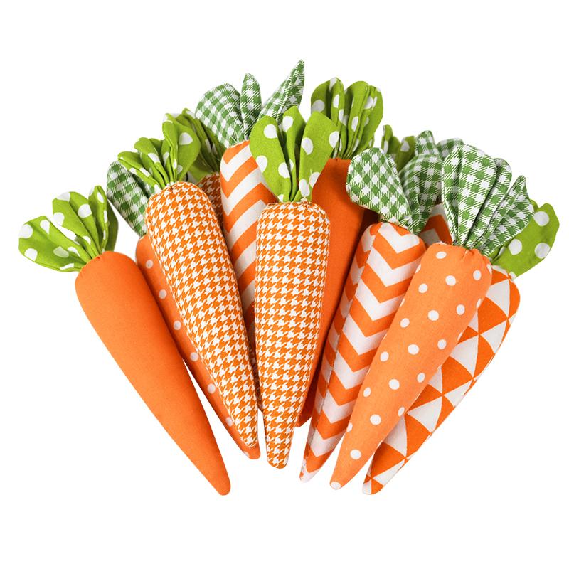 5Pcs Easter Fabric Carrot Ornaments 2026 Spring Easter Home Tray Decoration Kids Birthday Favors Gift Holiday Party Supplies