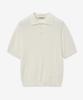BLOND9 Soft Cable Collar Short Sleeve Knit_Ivory