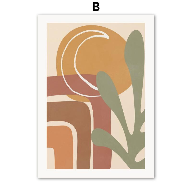 Boho Minimalist Sun Rainbow Flower Leaves Wall Art Canvas Painting Abstract Nordic Posters Prints Pictures For Living Room Decor