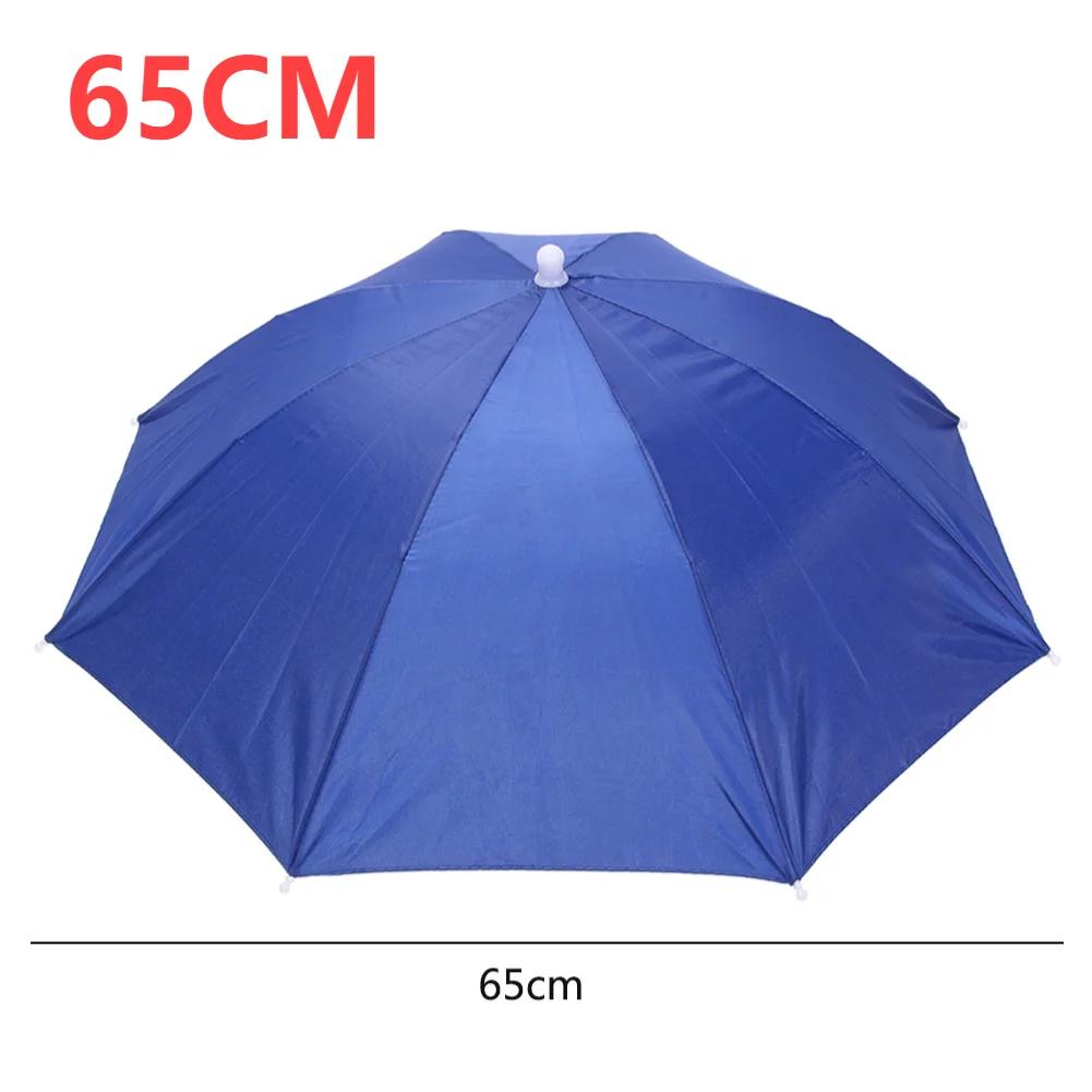Head Umbrella with Elastic Band Anti-Rain Headwear Brolly Cap Waterproof Sunscreen Hat Umbrella Lightweight for Camping Hiking
