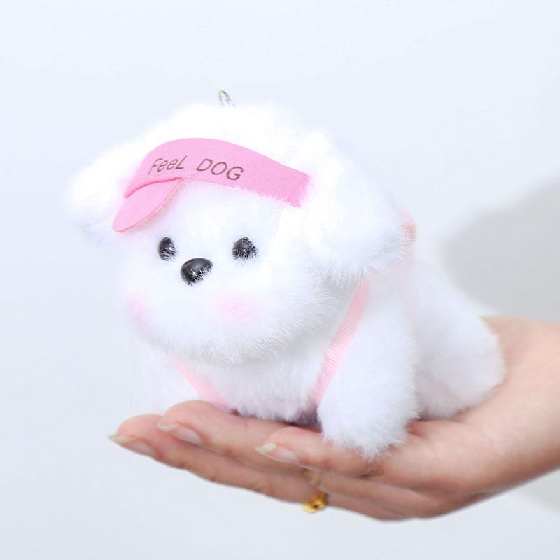 Cute Cartoon Plush Puppy Keychain Pendant Creative Stuffed Animals Keychain Kawaii Backpack Decoration Accessories Gifts