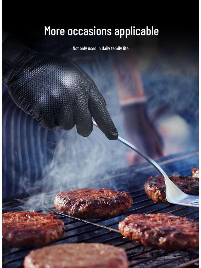 Anbo Chen Extra-Thick Diamond Pattern Food-Grade Nitrile Gloves for Kitchen and Housework