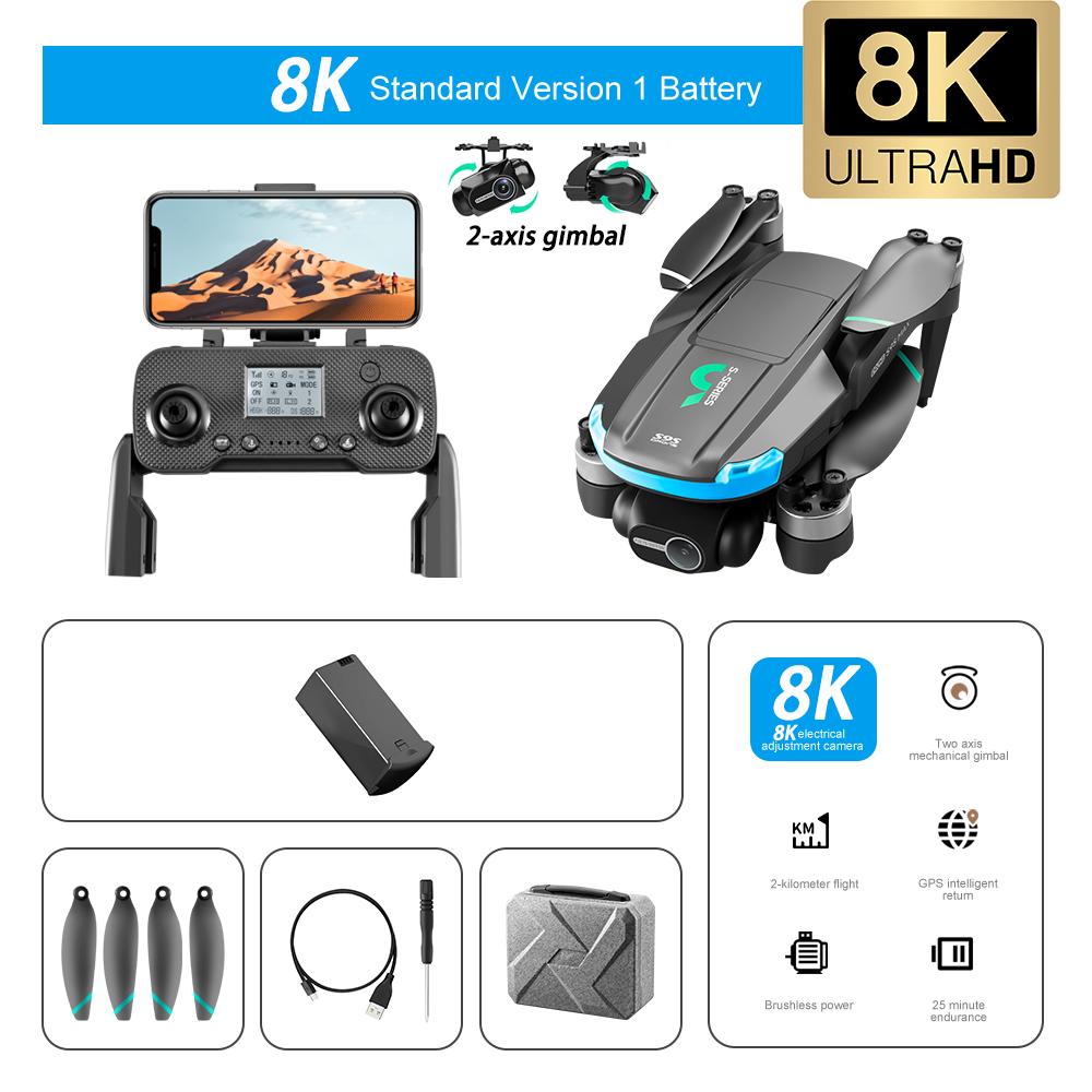 New LS-S9S GPS Drone 8k Professional HD Camera 2-axis Universal Anti-Shake Air Brushless Folding Quadcopter 3km Quadcopter Toys