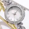 Ladies Rhinestone Bracelet Watch Luxury Quartz Watch Round Dial Elegant Wristwatch for Work Party Date