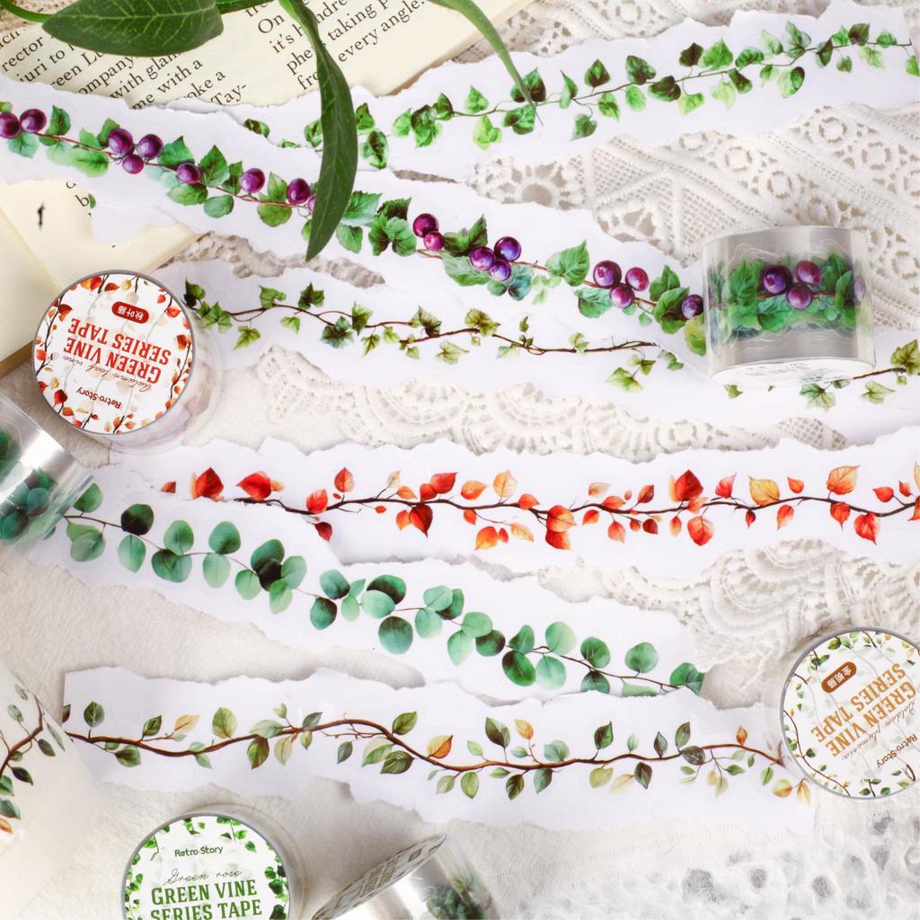 Ruban Washi Paysage Créatif: Style Ins Irrégulier pour le Journaling DIY, la Décoration de Plantes et de Fleurs