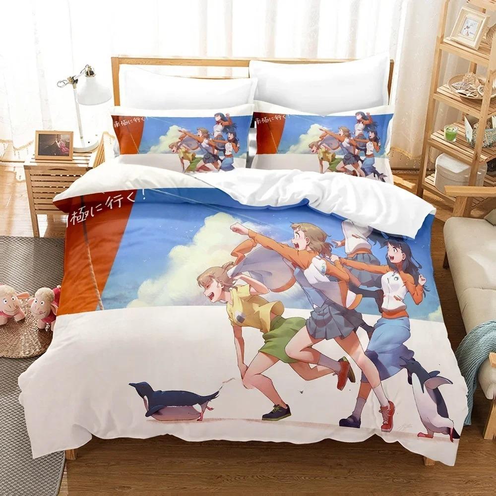 Anime A Place Further Than The Universe Bedding Set Single Twin Full Queen King Size Bed Set Adult Kid Bedroom Duvet cover Sets