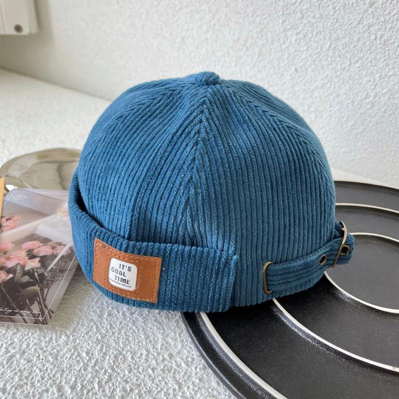 Hat men's tide early autumn retro corduroy landlord hat versatile melon fur hat women's literary hip-hop hat