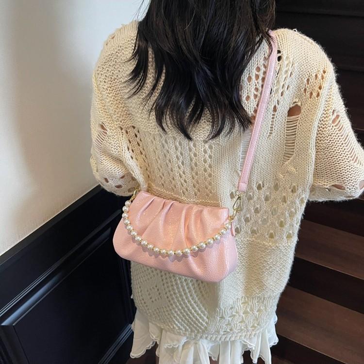 Large capacity bag women's summer new casual messenger bag shoulder underarm pleated cloud bag