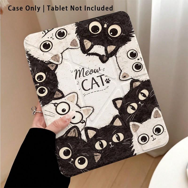 IPad Air 8 Case 10.9 Inch Acrylic Flip Cover With Pen Slot Shockproof Stand Magnetic Sleep Function Cartoon Animal Design