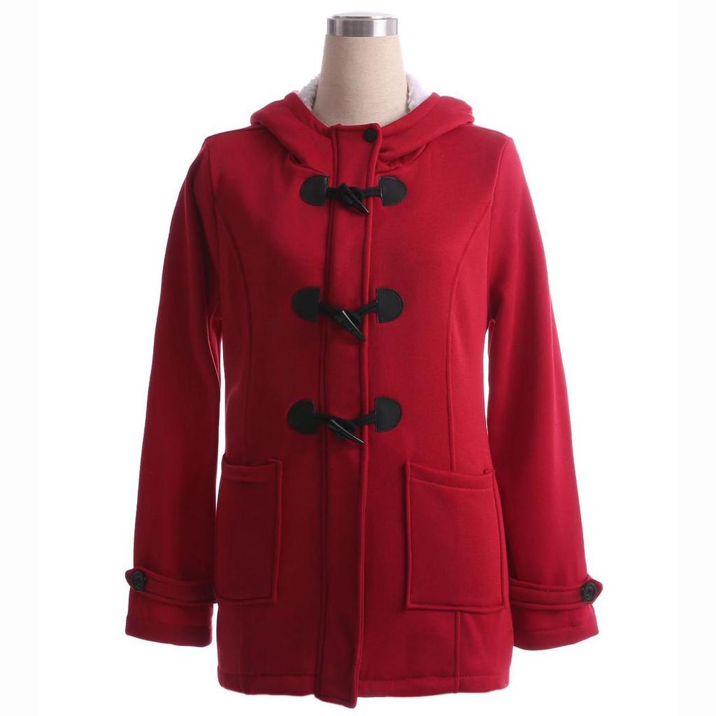Damen Basic Jacken Kamelmantel Frühling Herbst Damen Mantel Reißverschluss Hornknopf Outwear Jacke Damen Ooded Coat Übergröße