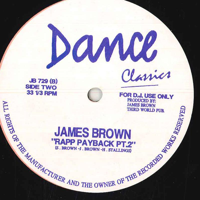 

12inch Record JAMES BROWN Rapp Payback JB729 DANCE CLASSICS US SoulFunk Used