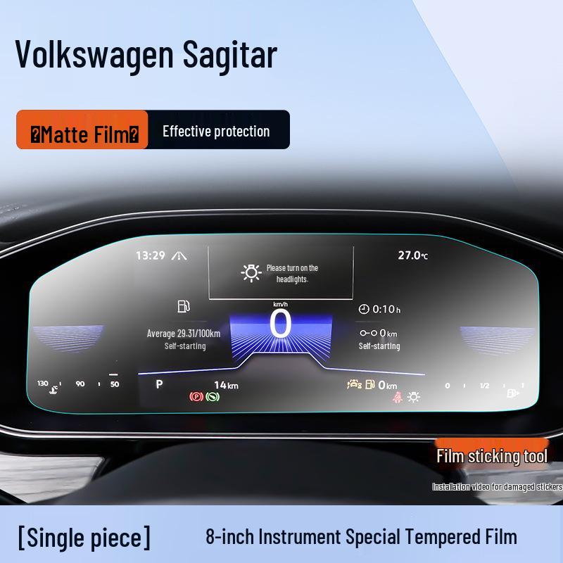 Sagitar Center Screen Protector: 25 Tempered Film Models for Volkswagen Navigation Interior.