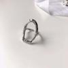 Korean Style Wide Band Retro Women's Irregular Open Ring - Trendy Index and Pinky Ring, Simple Fashion