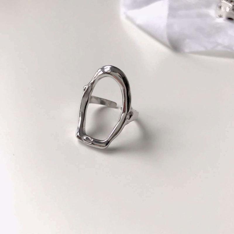 Korean Style Wide Band Retro Women's Irregular Open Ring - Trendy Index and Pinky Ring, Simple Fashion