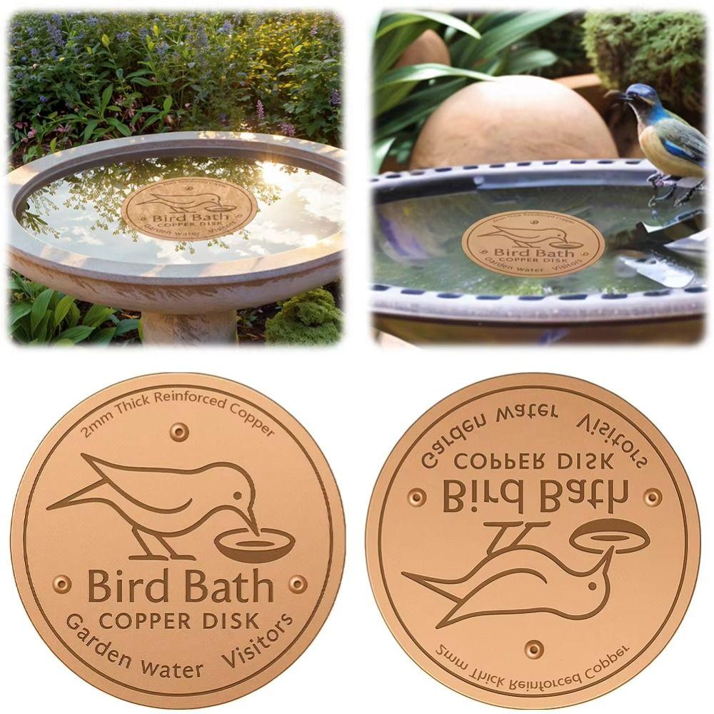 Triple-Point Support Bird Bath Copper Disk Universal Copper Purifier Plate  for Garden Fountain