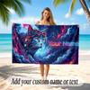 Cat Theme Soft Beach Towel Personalized Custom Name Text Towel Portable for Beach Pool Travel
