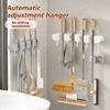 Wall Mounted Mop Clip Automatic Adjustable Mop Storage Rack New Mop Holder