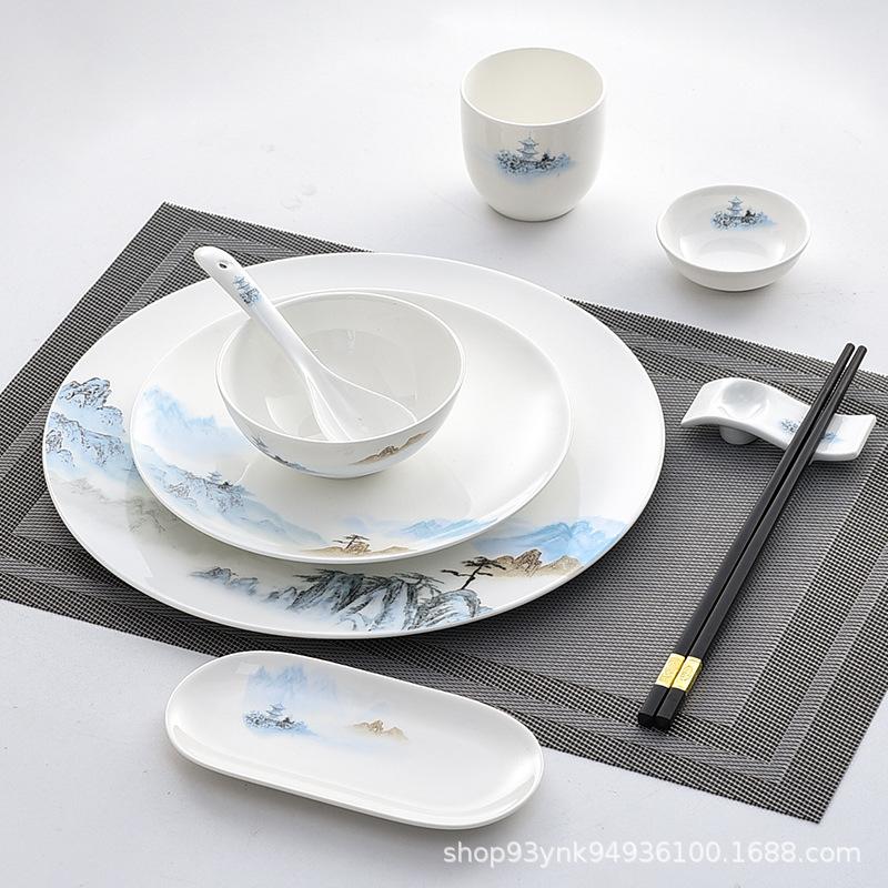 Luxuriöses Knochenporzellan Geschirrset für gehobene Mahlzeiten - Schüsseln & Teller