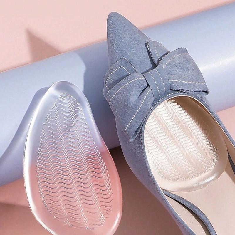1pair Women's Half Size Shoe Inserts, Anti-Slip Breathable Sweat-Absorbing Foot Pads