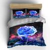 Blue Rose with Galaxy Art Bedding Duvet Cover Set Duvet Cover Pillowcases  (1*Duvet Cover 2*Pillowcases, without duvet insert)